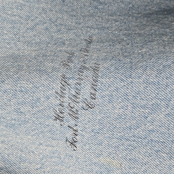 Retro 80's/90's Canadian Wolf Motif Light Blue Denim Streetwear Bomber Jacket - Picture 4 of 14